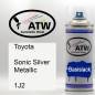 Preview: Toyota, Sonic Silver Metallic, 1J2: 400ml Sprühdose, von ATW Autoteile West.
